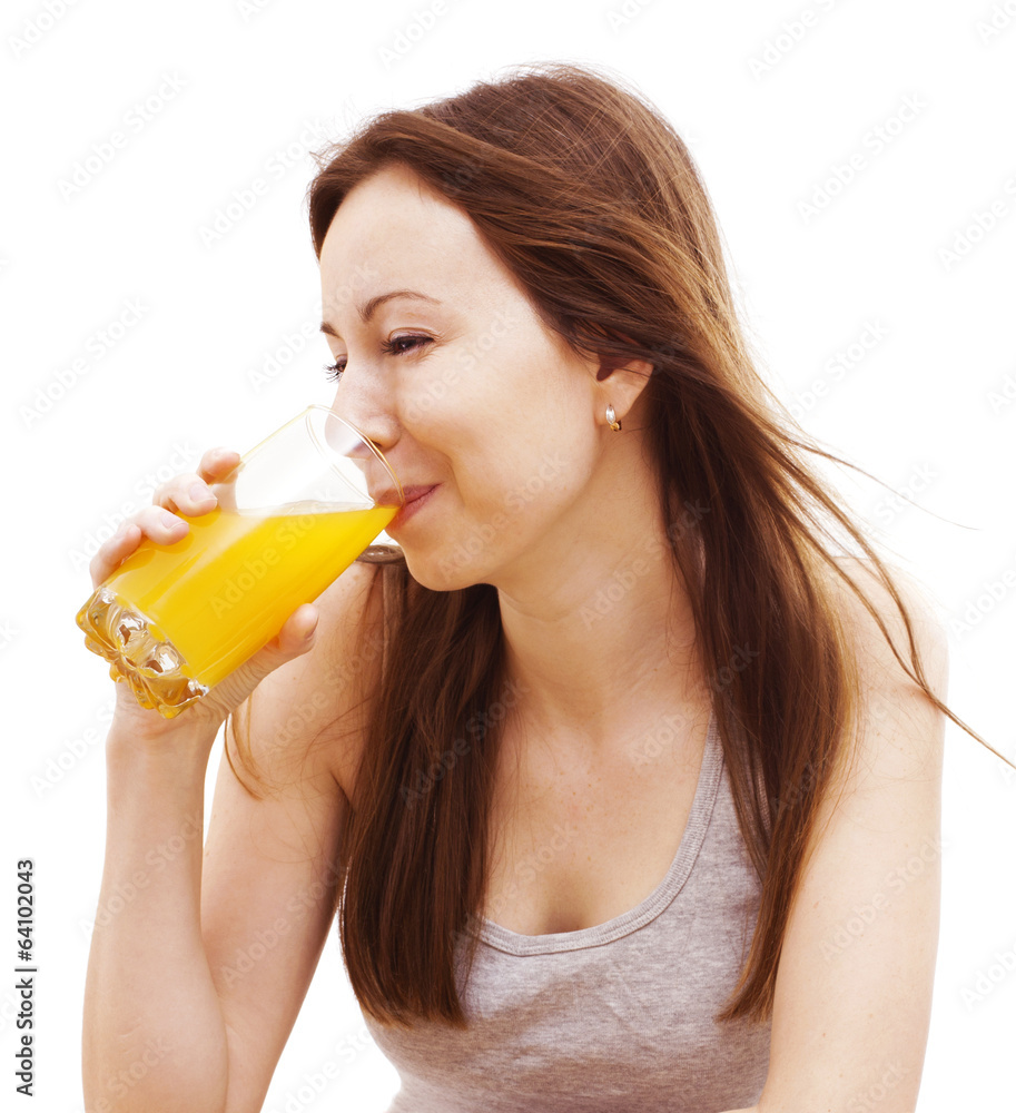 Smiling woman with orange juice Smiling woman with orange juice