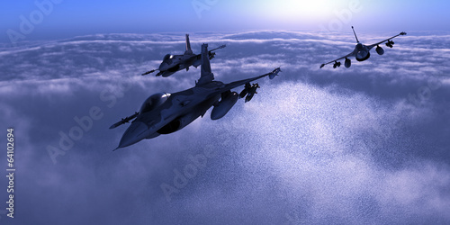 Canvas Print Night fighters