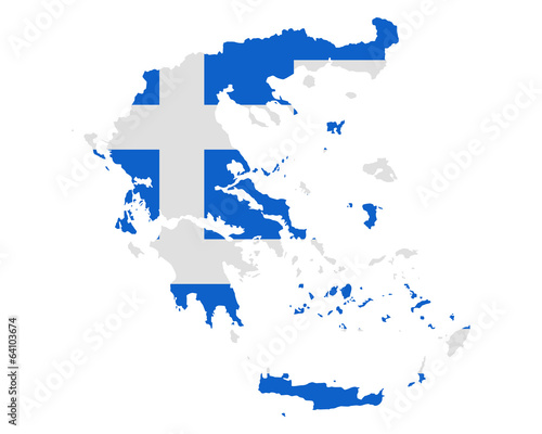 Karte und Fahne von Griechenland