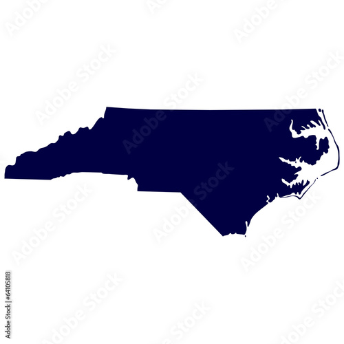 map of the U.S. state of North Carolina