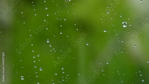Raindrops on the window and rain