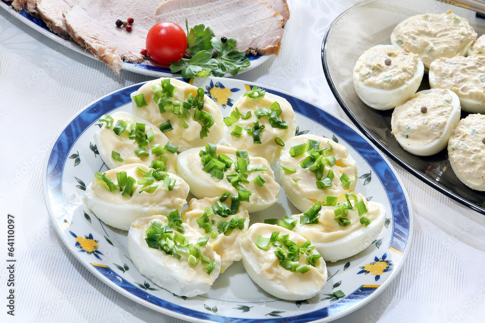 Eggs with mayonnaise and chives Eggs with mayonnaise and chives