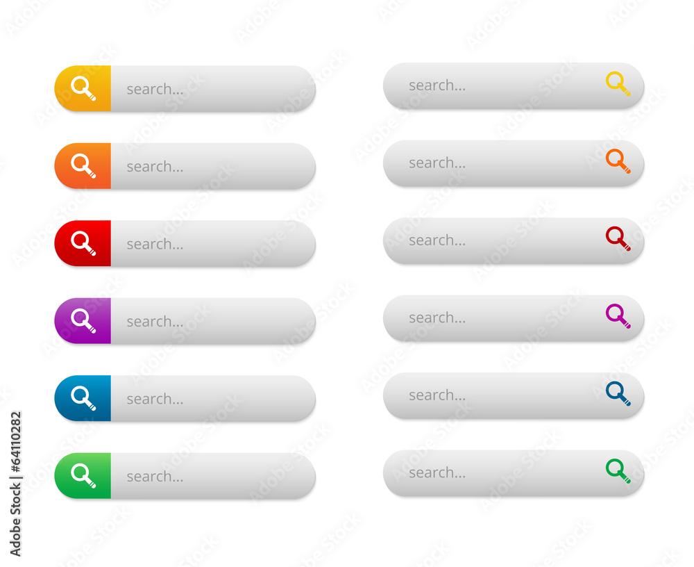 collection of colorful rounded search buttons - illustration collection of colorful rounded search buttons - illustration