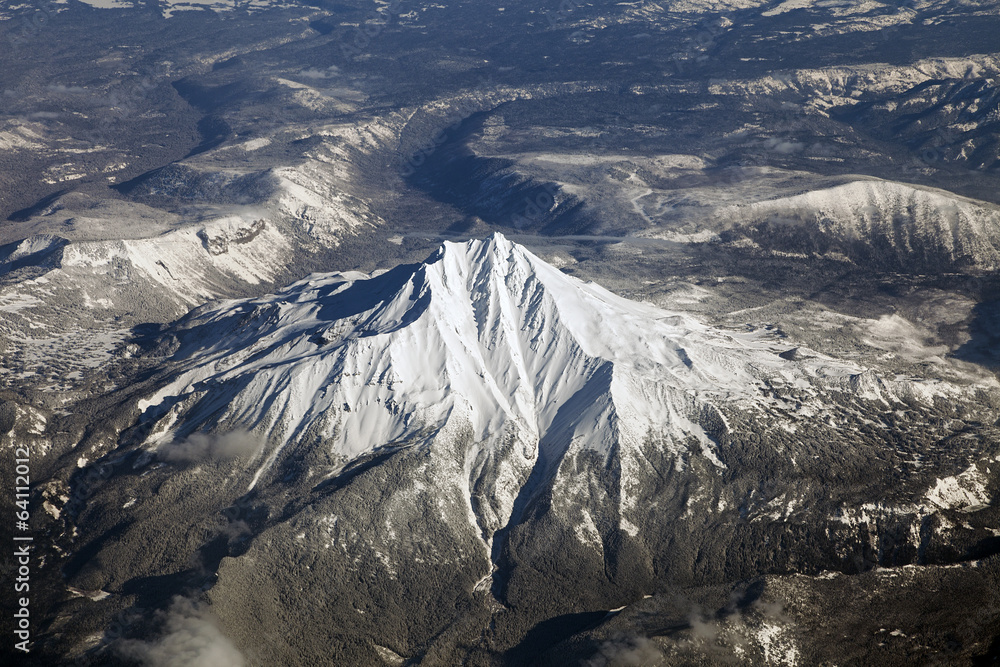 An Aerial view of Mount Jefferson, Oregon
