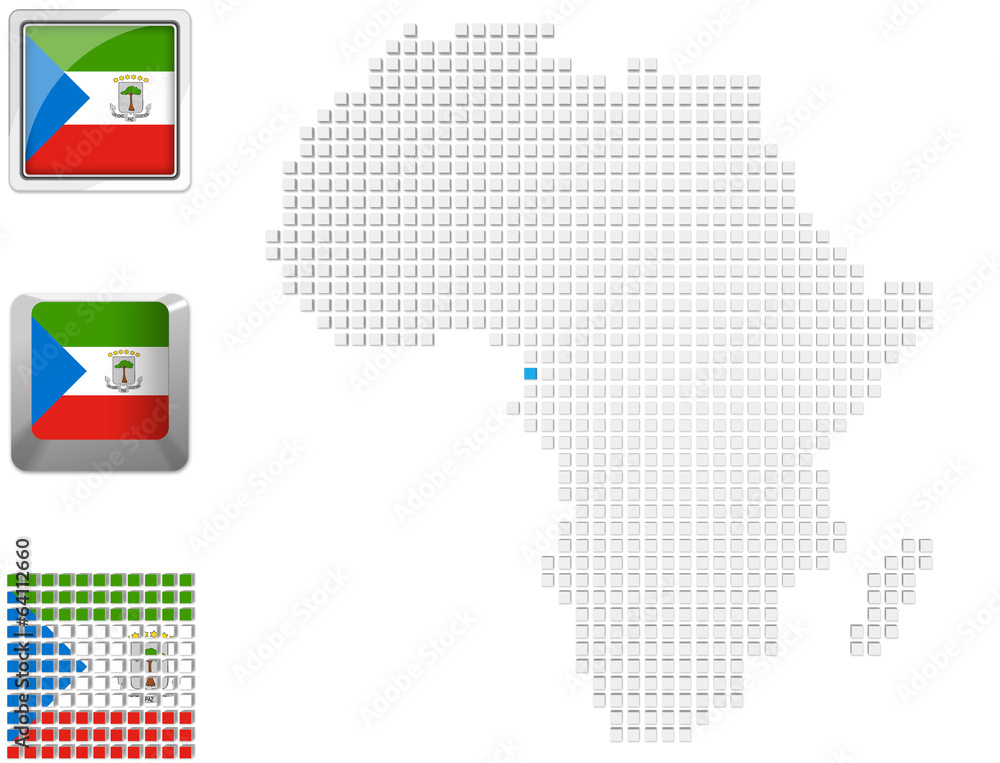 Obraz premium Equatorial guinea on map of Africa