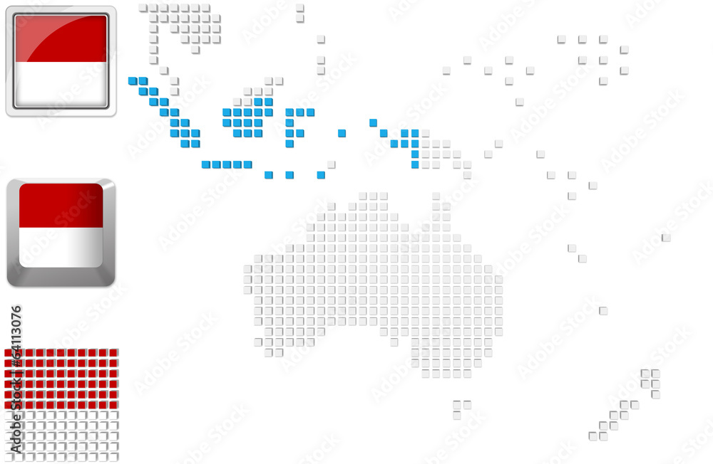 Fototapeta premium Indonesia on map of Australia