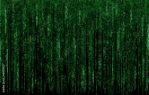 Green digital  code numbers in matrix style photo