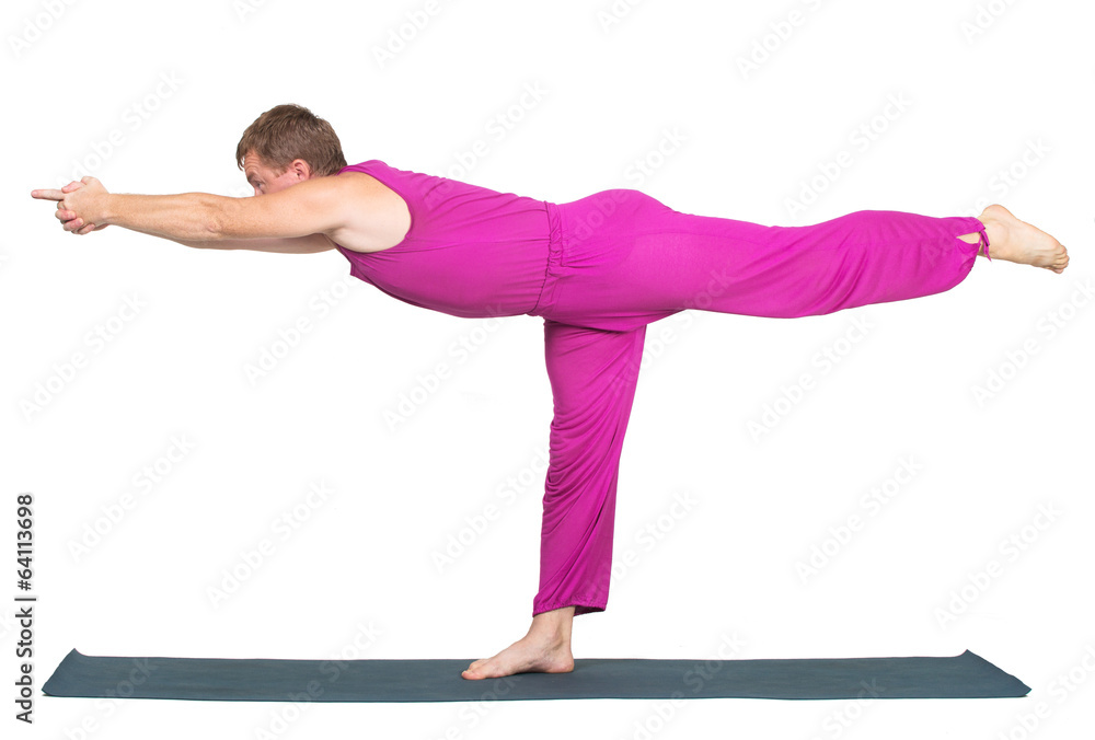 Man making yoga figure Man making yoga figure