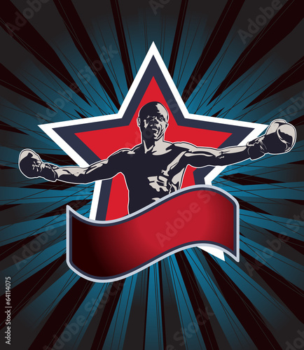 Boxing champion icon or emblem