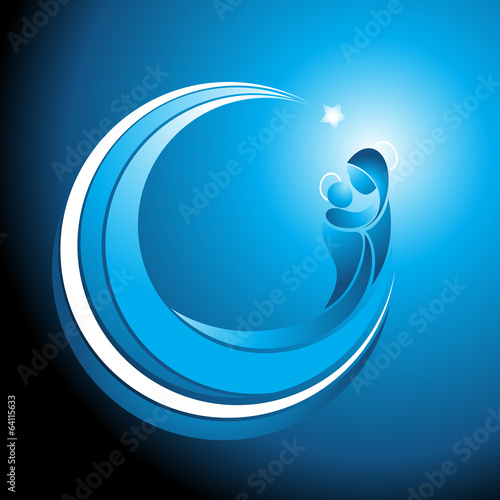Christmas icon of Mary with baby Jesus