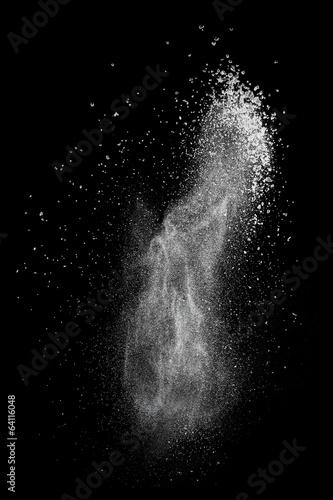 Fototapeta Naklejka Na Ścianę i Meble -  White powder explosion isolated on black