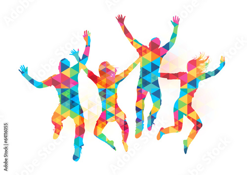 Happy Jumping People