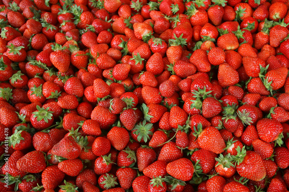 Natural juicy strawberries on the street market Natural juicy strawberries on the street market