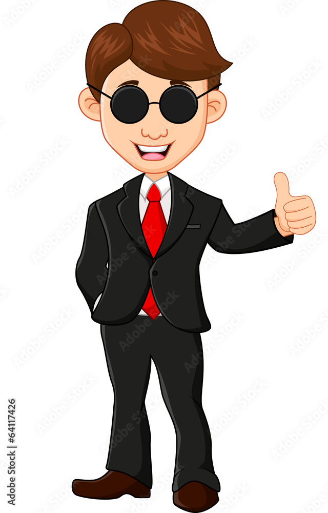 Businessman with thumb up