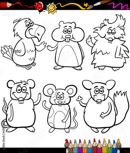 cute pets cartoon coloring book