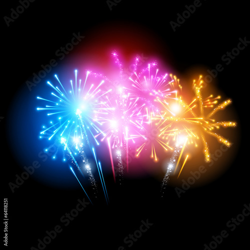 Bright Fireworks Display