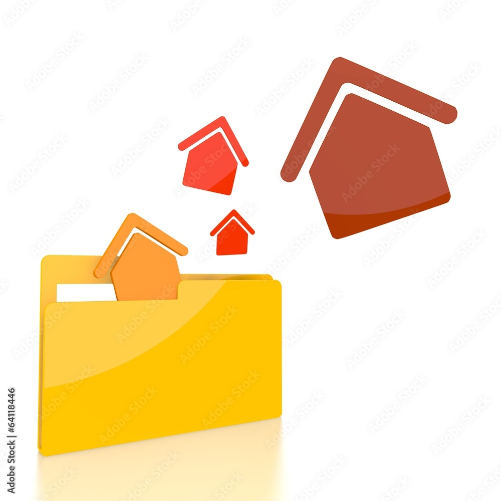 file folder with three building symbol file folder with three building symbol