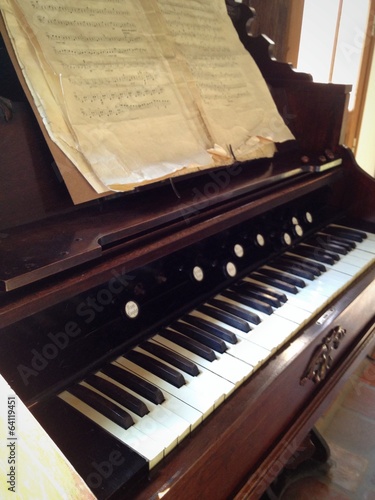 Piano key and song book