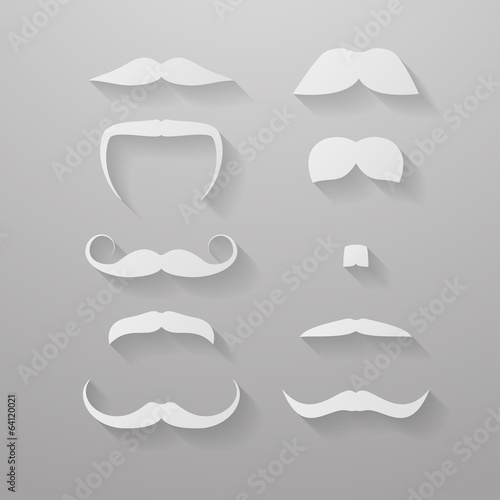 Set of paper mustaches