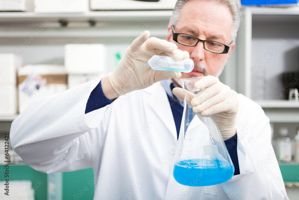 Researcher at work in a laboratory Researcher at work in a laboratory
