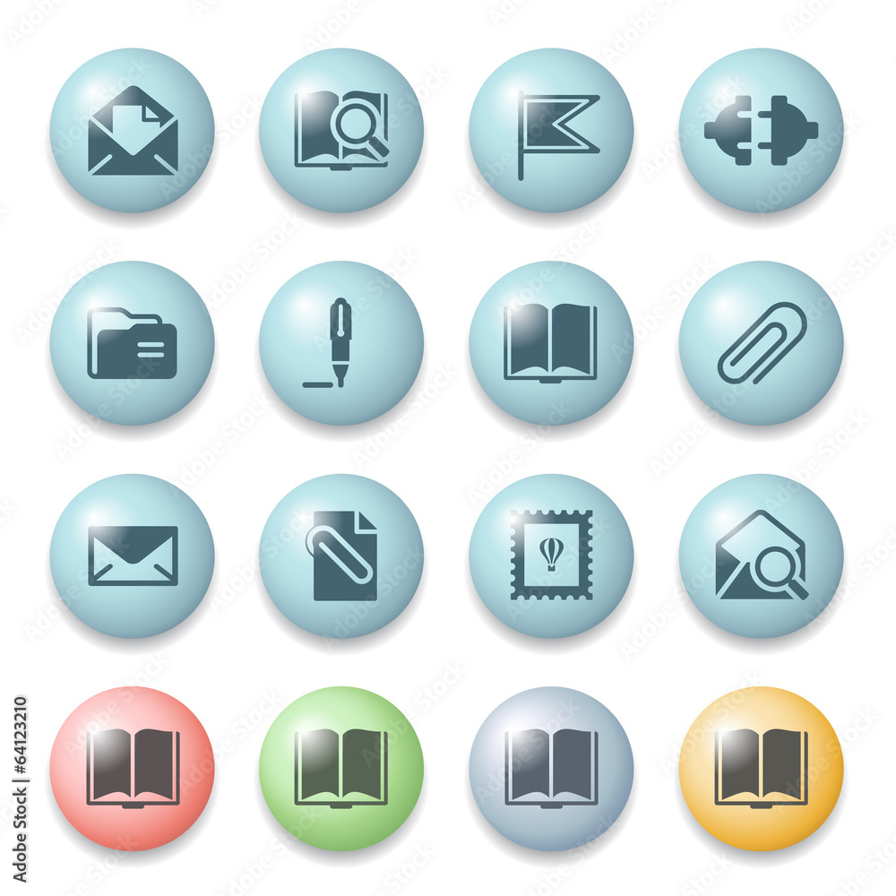 Email icons on color buttons. Email icons on color buttons.