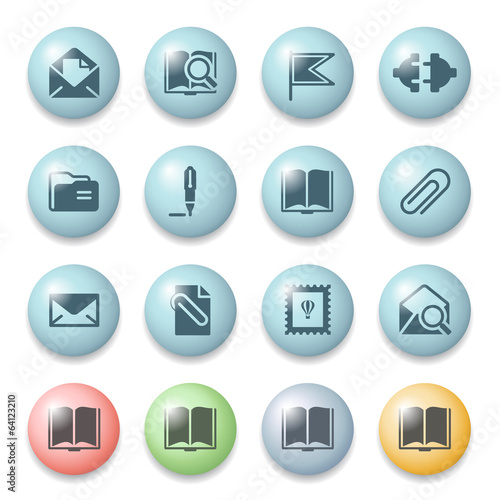 Email icons on color buttons. © Iurii Timashov