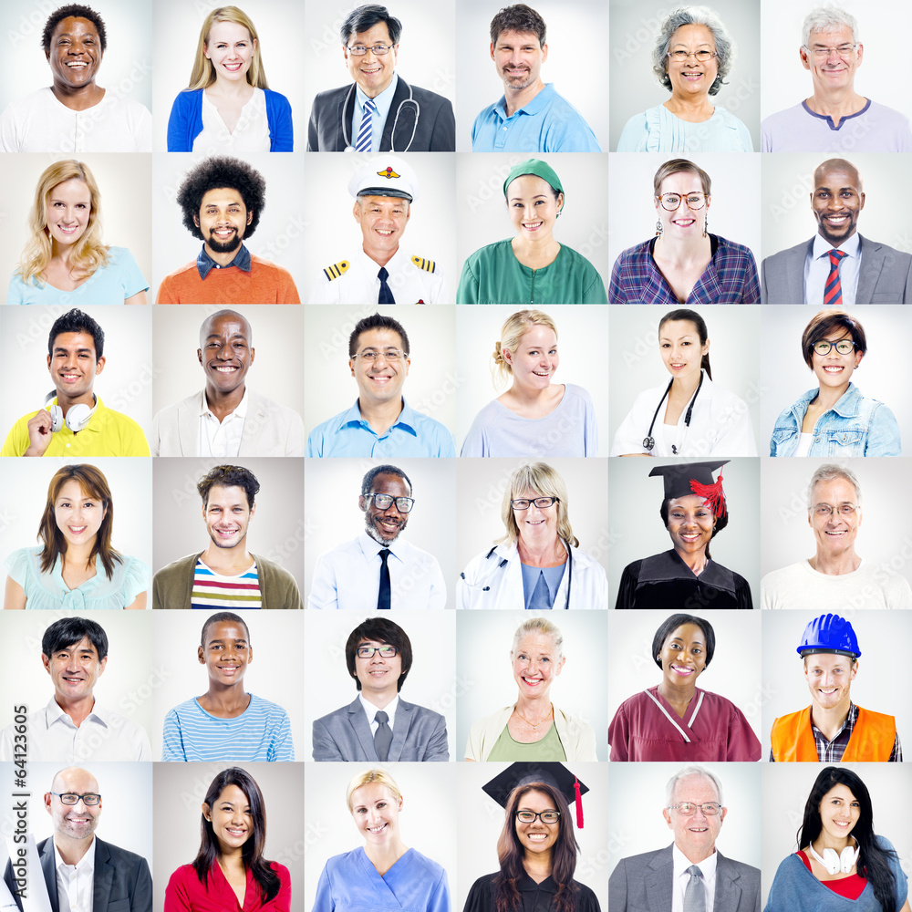 Portrait of Multiethnic Mixed Occupations People Portrait of Multiethnic Mixed Occupations People