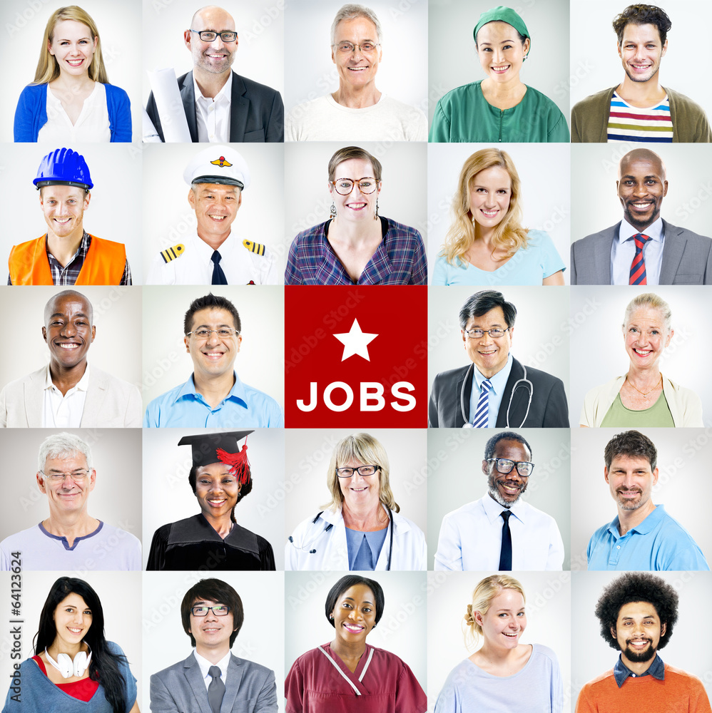 Portrait of Multiethnic Mixed Occupations People Portrait of Multiethnic Mixed Occupations People