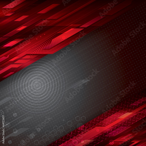 Carta da parati l'astrazione - Carta da parati Digital abstract red technology background.