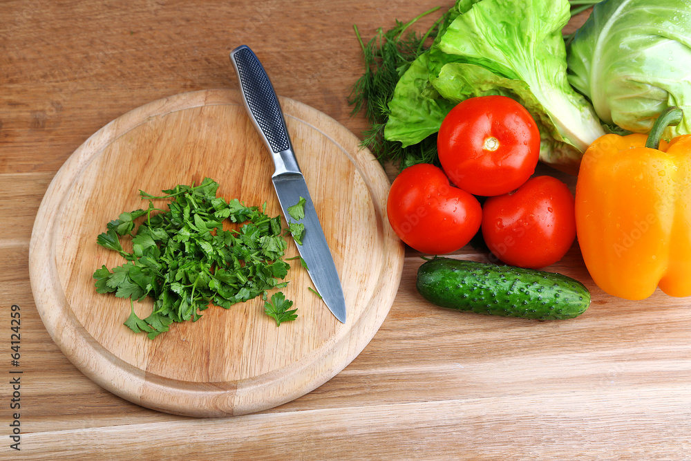 Composition with chopped parsley Composition with chopped parsley