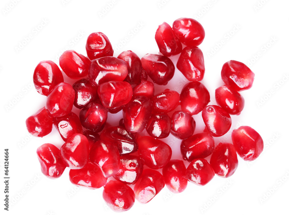 Seeds of pomegranate isolated on white Seeds of pomegranate isolated on white