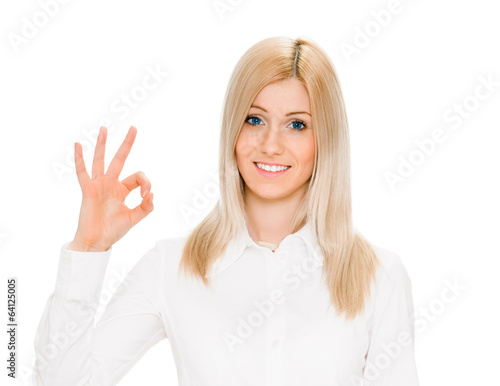 young lady indicating ok sign