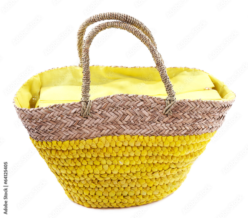 Obraz premium Wicker bag isolated on white