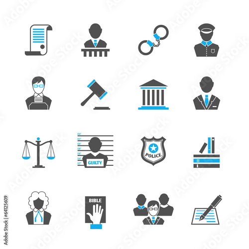 Law icons set