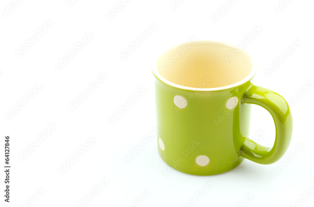 Green mug isolated white background Green mug isolated white background