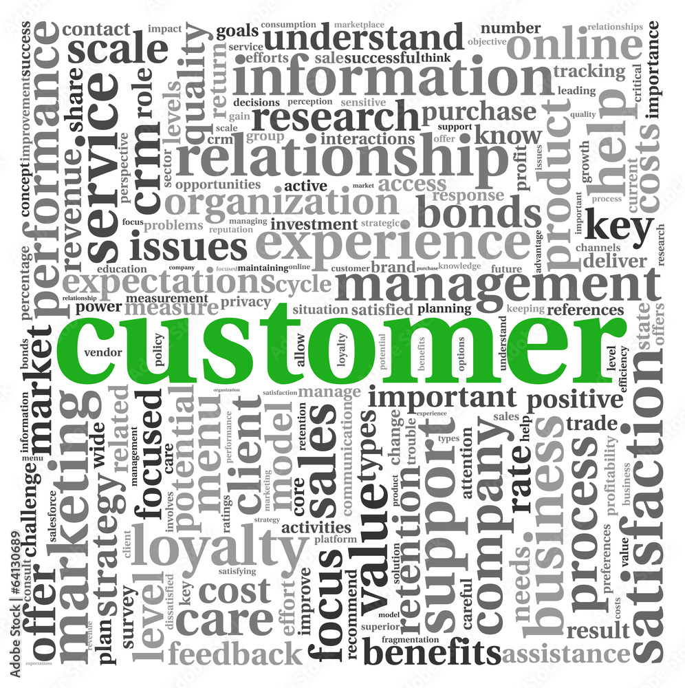 Customer service concept in word cloud Customer service concept in word cloud