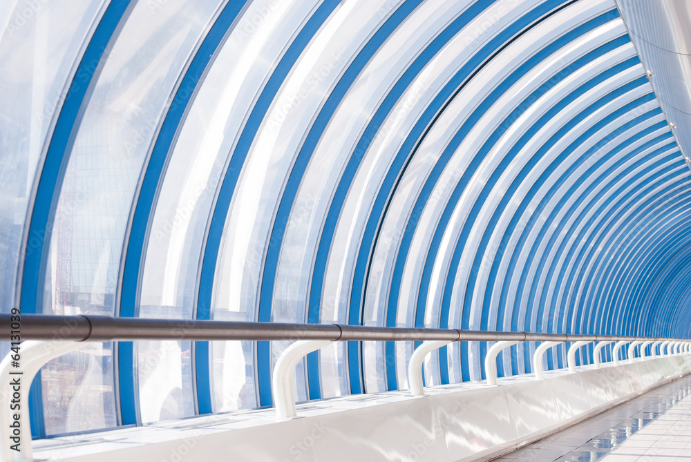 Fototapeta premium Glazed corridor in office center