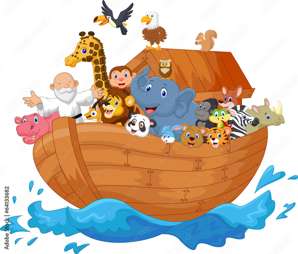 Obraz premium Noe Arka kreskówka