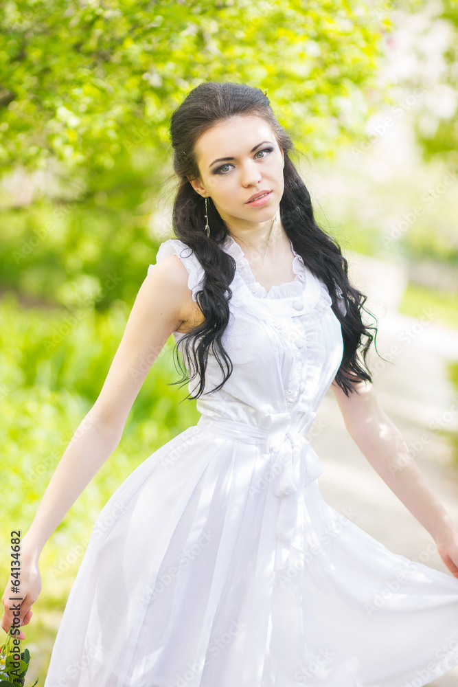 Beautiful young brunette posing in nature Beautiful young brunette posing in nature