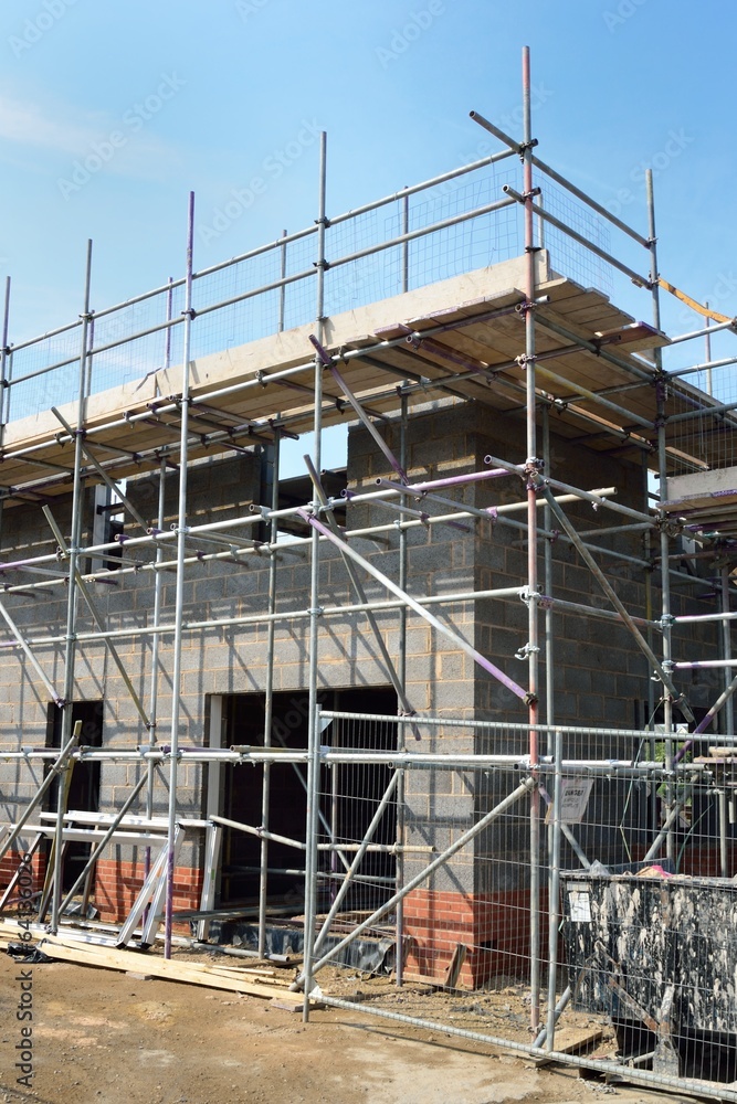 House being built in portrait