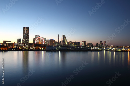 Yokohama city , Japan skyline