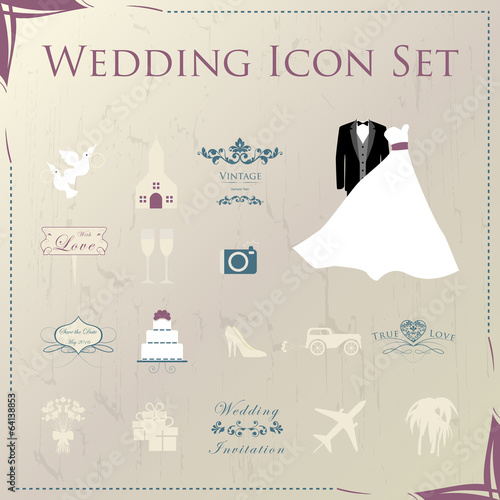Wedding Planner Icons and Infographics