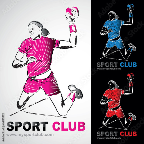 hand hanballeuse handball joueuse club logo sport