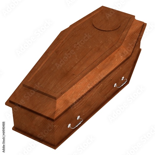 Valokuvatapetti realistic 3d render of coffin