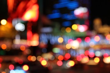 Keuken achterwand Las Vegas Onscherpe lichten Las Vegas avond  © Tupungato