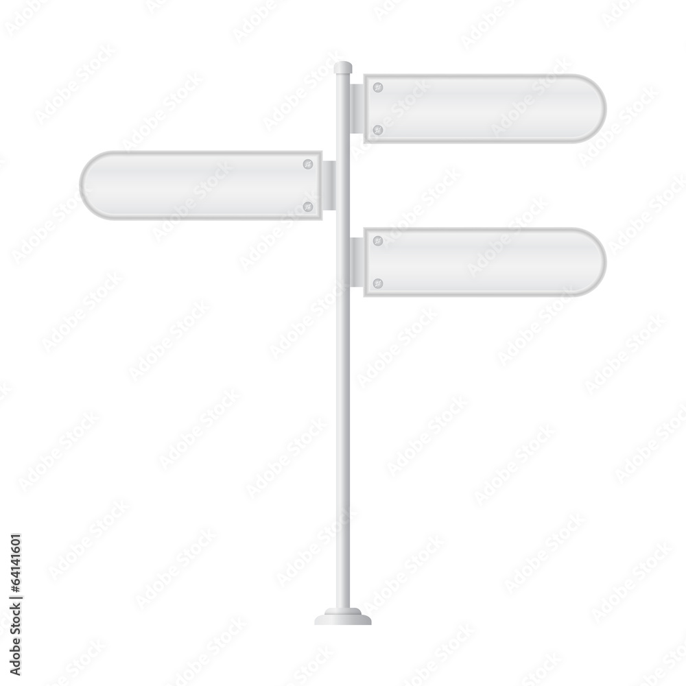 Vector of metal signpost on isolated white background Vector of metal signpost on isolated white background