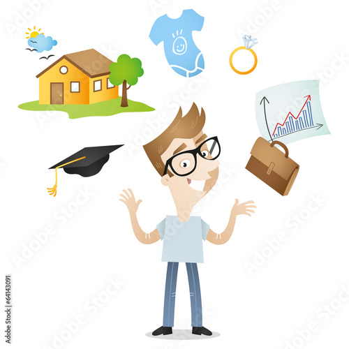 Young man, future plans, opportunities, career, family