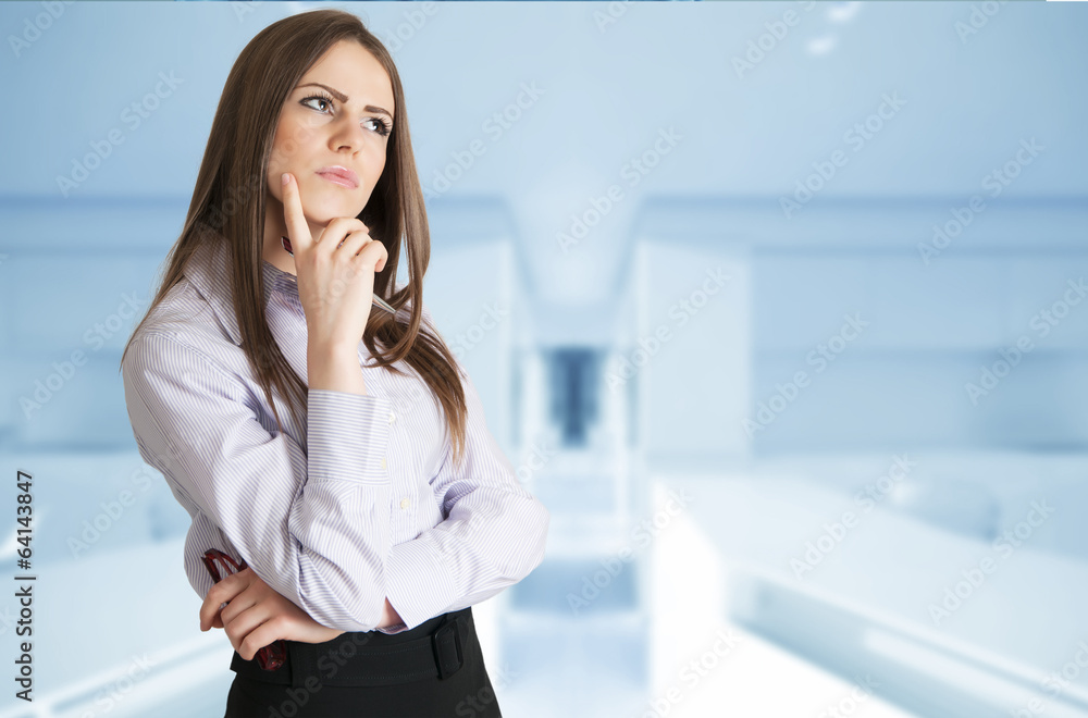 Conceived business girl in the office Conceived business girl in the office