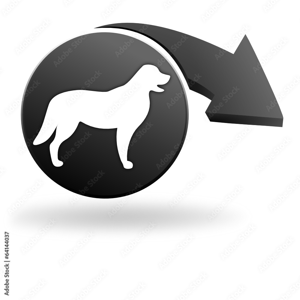 chien sur symbole noir Stock Vector Adobe Stock