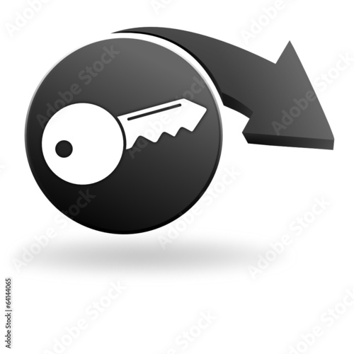 clef sur symbole noir